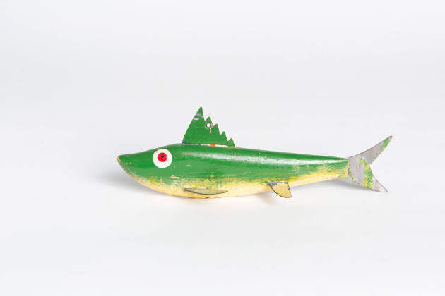 Artist unidentified, “Fish Decoy”, Wisconsin or Minnesota, 1900 - 1950, Paint on wood, metal, 3…