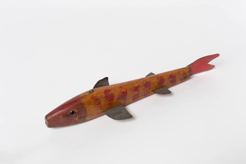 Artist unidentified, “Perch,” Probably Minnesota, 1900–1950, Paint on wood, metal, plastic eyes…