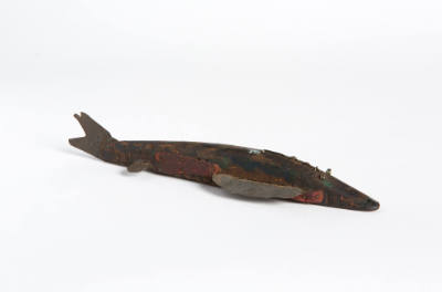 Artist unidentified, “Fish Decoy”, Possibly New York, 1900 - 1950, Paint on wood, metal, plasti…