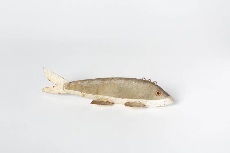 Artist unidentified, “Fish Decoy,” Probably Midwest, 1900–1950, Paint on wood, metal, 1 3/4 × 7…