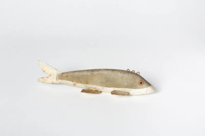Artist unidentified, “Fish Decoy,” Probably Midwest, 1900–1950, Paint on wood, metal, 1 3/4 × 7…