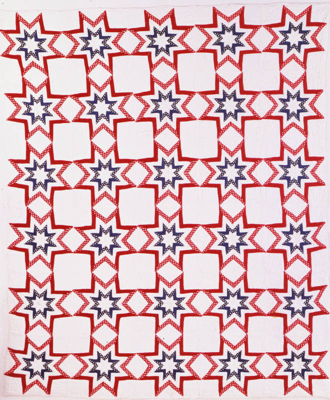 Artist unidentified, All American Star Quilt,” New York State, 1940–1945, Cotton, 87 × 72 in., …