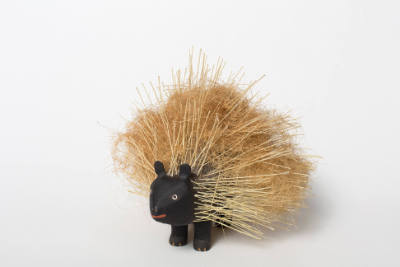 David Alvarez, (1953–2010), “Porcupine,” Santa Fe, New Mexico, c. 1980's, Paint on cottonwood w…