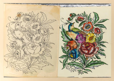 Gen "Tin Lady" Ventrone, “Floral Arrangement and Accompanying Stencil,” Pennsylvania or Belle M…