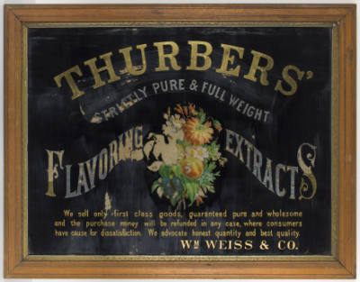 Otto Stietz, (?–1889), “Thurbers' Flavoring Extracts Advertising Sign,” United States, c. 1886–…