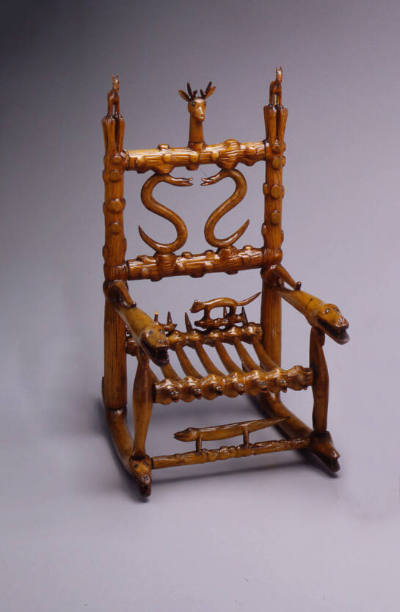 Michael Rothloff, (1855–1930), “Rocking Chair,” Athens, Pennsylvania, 1922, Carved fruitwood, 1…