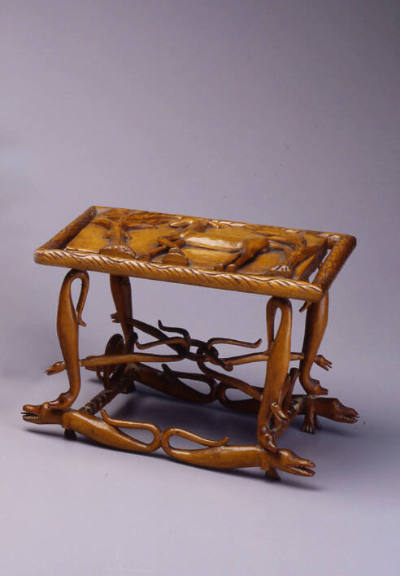 Michael Rothloff, (1855–1930), “Bed”, Athens, Pennsylvania, 1922, Carved fruitwood, 12 × 13 × 6…