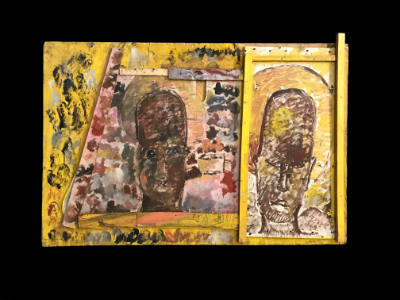 Purvis Young, (1943–2010), “Untitled (Two Heads of Saints),” Miami, Florida, 1985 - 1999, Paint…