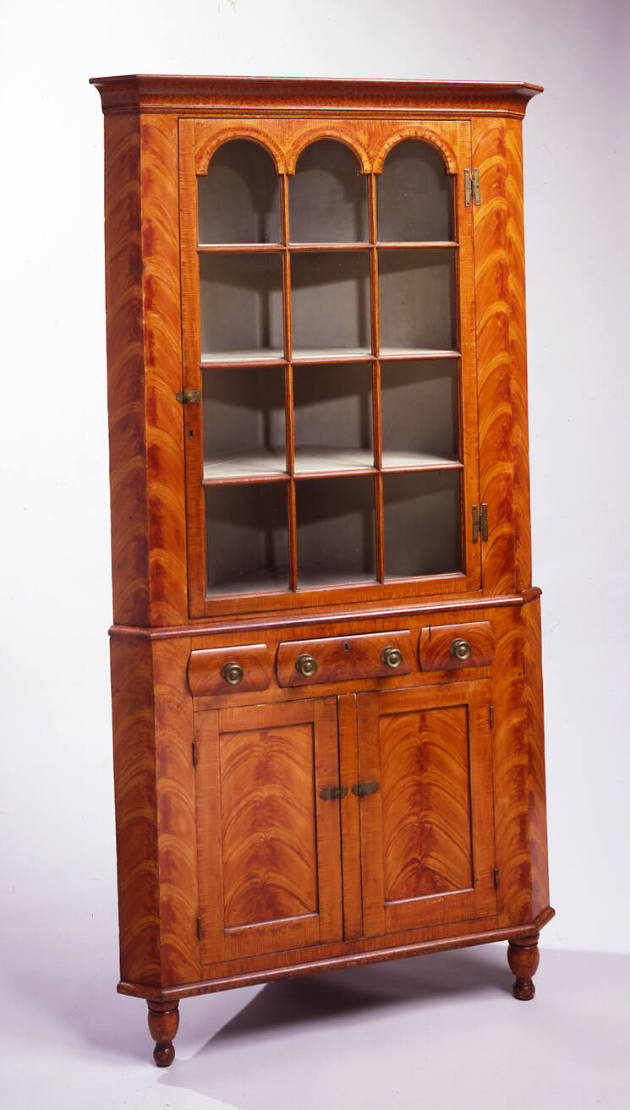 Artist unidentified, “Corner Cupboard,” Pennsylvania, 1830–1899, Paint on wood, 85 × 41 1/2 × 2…