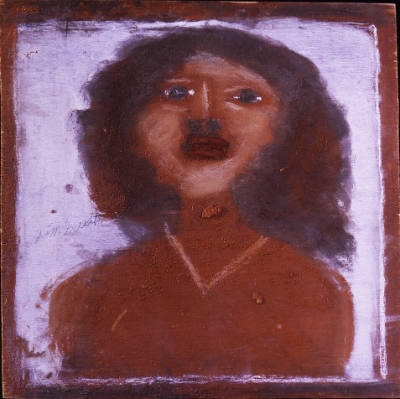 Jimmy Lee Sudduth, (1910–2007), “Portrait of a Woman,” Fayette, Alabama, 1988, Crayon and mud-c…