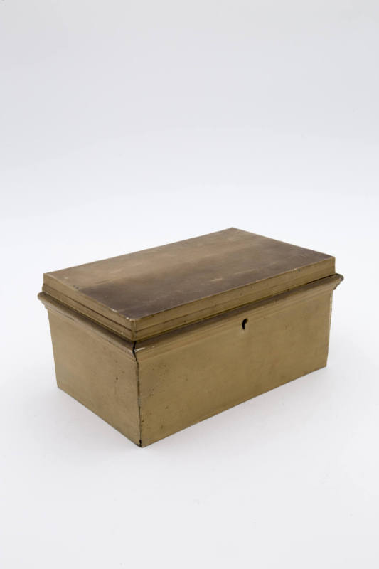 Artist unidentified, (1805-1900), “Box,” United States, late 1800s, Paint on tin, 3 7/8 x 8 x 5…