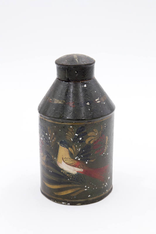 Artist unidentified, (1805-1900), “Canister,” United States, Probably 1830s, Paint on tin, 6 5/…