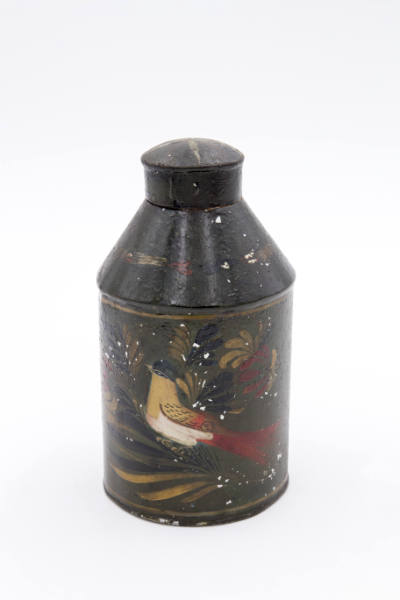 Artist unidentified, (1805-1900), “Canister,” United States, Probably 1830s, Paint on tin, 6 5/…