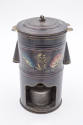 Artist unidentified, (1805-1900), “Pap warmer,” United States, Late 19th Century, Paint on tin,…