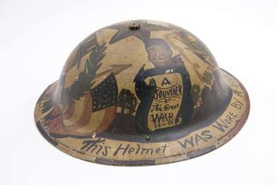 Private Harry Everitt, “World War I Helmet,” Camp Dix, New Jersey, 1921–1938, Paint on metal, t…