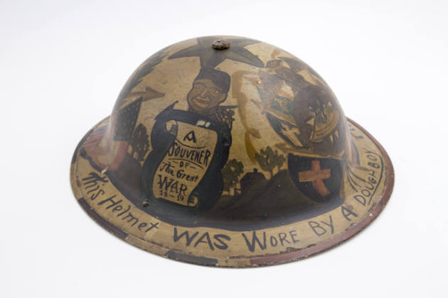 Private Harry Everitt, “World War I Helmet,” Camp Dix, New Jersey, 1921–1938, Paint on metal, t…