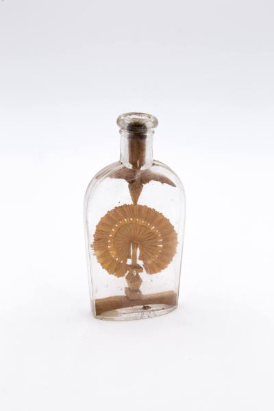 Artist unidentified, “Whimsy in Bottle”, United States, 19th century, Unpainted fan, glass and …