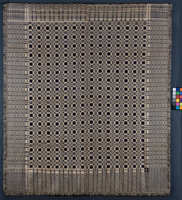 Ann Carll Coverlet: Blazing Star and Snowballs
Attributed to the Mott Mill
Photographed by Sc…
