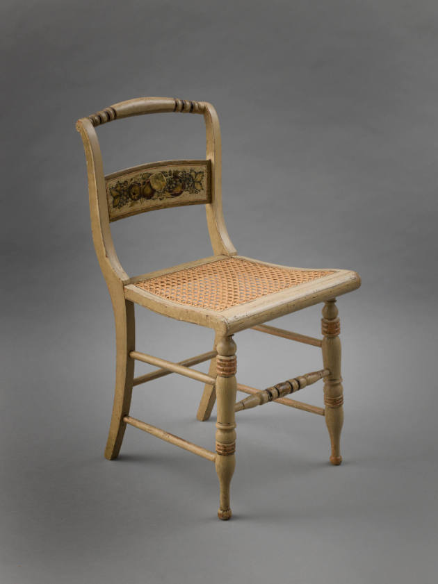 Artist unidentified, “Chair,” United States, after 1826, Wood, paint, caning, 32 1/2 x 16 1/2 x…