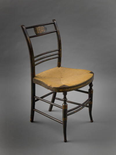 Artist unidentified, “Chair,” United States, 1800–1826, Wood and rush, 33 1/2 x 18 1/4 x 16 ¼ i…