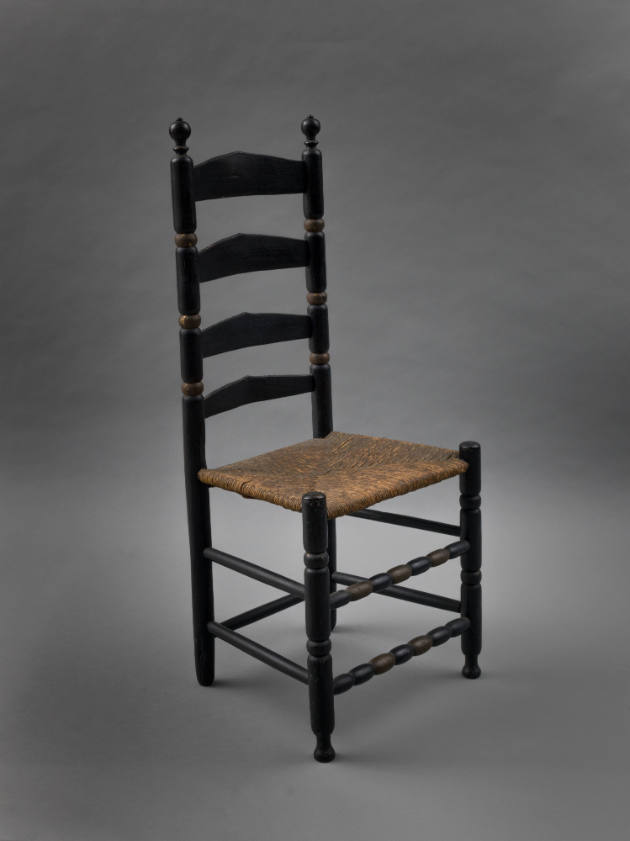 Artist unidentified, “Sausage Chair”, United States, n.d., Paint on wood with rush seat, 42 × 1…