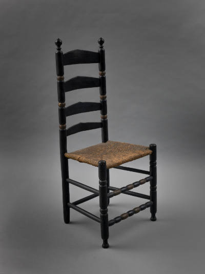 Artist unidentified, “Sausage Chair”, United States, n.d., Paint on wood with rush seat, 42 × 1…