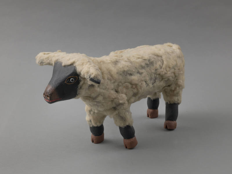 David Alvarez, (1953–2010), “Sheep,” Sante Fe, New Mexico, c 1980's, Paint on cottonwood with s…