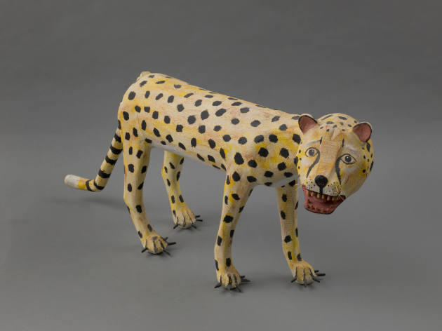 David Alvarez, (1953–2010), “Cheetah,” Sante Fe, New Mexico, c 1980's, Paint on cottonwood with…