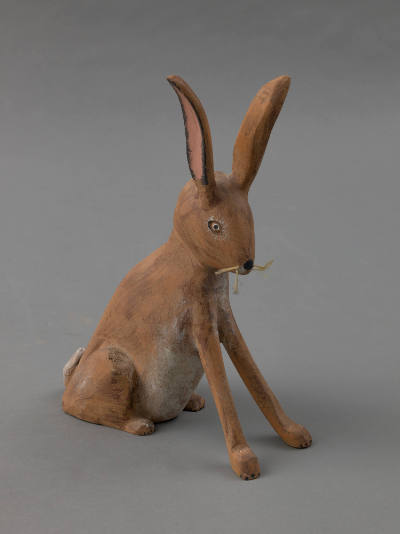 David Alvarez, (1953–2010), “Hare,” Sante Fe, New Mexico, c 1980's, Paint on cottonwood with st…