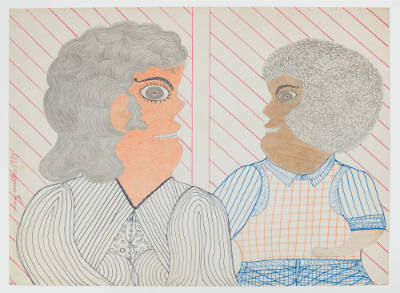 Inez Nathaniel Walker, (1911–1990), “Untitled,” New York, 1977, Pencil, crayon, and felt-tip pe…