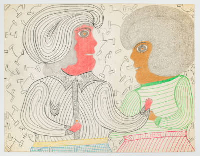 Inez Nathaniel Walker, (1911–1990), “Untitled,” New York, 1977, Pencil, crayon, and felt-tip pe…