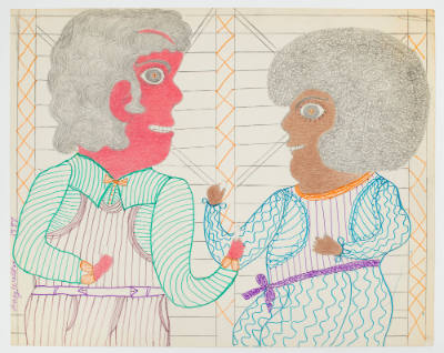 Inez Nathaniel Walker, (1911–1990), “Untitled,” New York, 1977, Pencil, crayon, and felt-tip pe…