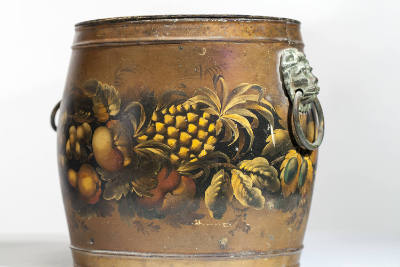 Artist unidentified, “Wine Bucket”, Eastern United States, 19th Century, Paint on tinplate with…