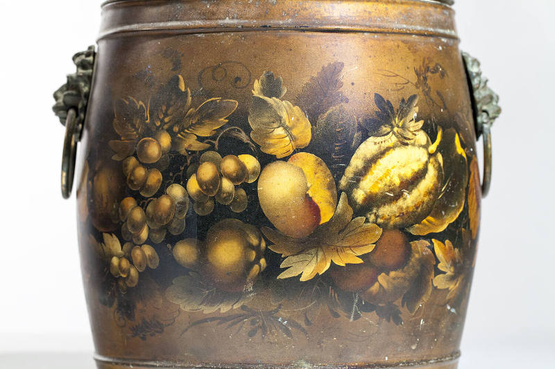 Artist unidentified, “Wine Bucket”, Eastern United States, 19th Century, Paint on tinplate with…