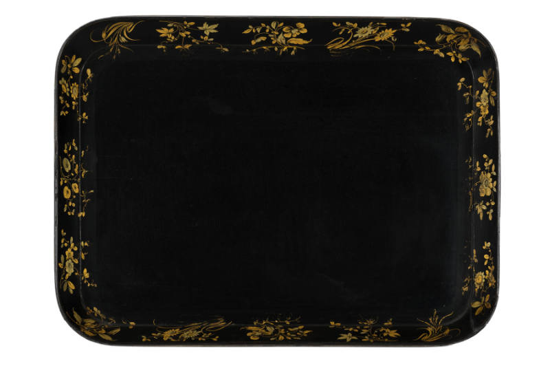 Artist unidentified, “Tea Tray”, Eastern United States, 19th Century, Paint and gold leaf on wo…