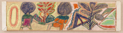 Nellie Mae Rowe, “Untitled (three figures with plants)”, Vinings, Georgia, United States, n.d.,…