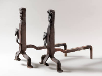 Artist unidentified, “Pair of Figural Andirons,” Found in Wethersfield, Connecticut, 20th centu…
