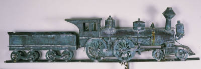 Artist unidentified, “Locomotive and Tender,” Massachusetts or New York, 1880, Traces of paint …