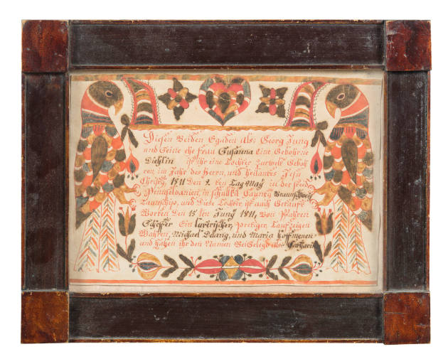 Berks County Artist, “Fraktur,” Berks County, Pennsylvania, 1811, Watercolor, pen and ink on wo…