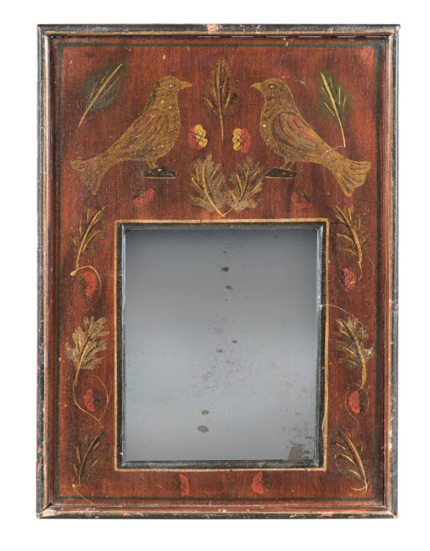 Artist unidentified, “Mirror in Decorated Frame”, Pennsylvania, n.d., Mirror, wood, 13 1/2 × 9 …