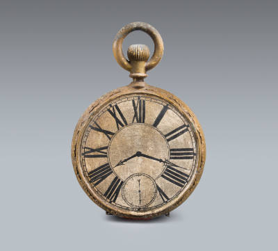 Artist unidentified, “Pocket Watch Trade Sign,” United States, 1875–1900, Paint on cast metal, …
