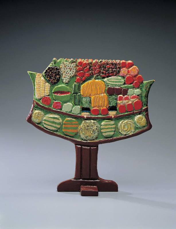 Elijah Pierce, (1892–1984), “Carved Compote,” Columbus, Ohio, c. 1975, Paint on wood, 13 5/8 × …