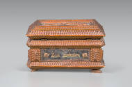 Artist unidentified, “Tramp Art Box with mirrored lid”, United States, 1898, Wood with brass an…