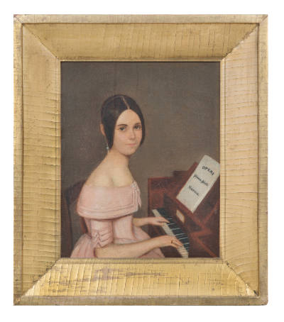 Artist unidentified, “Portrait of Wilhelmina Wilser with gold-leaf Frame”, Possibly Connecticut…
