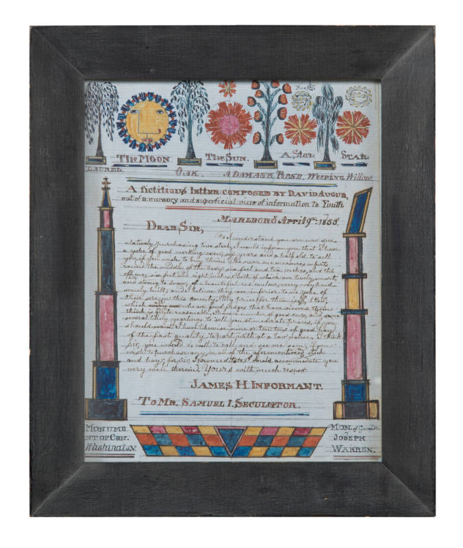 David Augur (1790–1864), “A Fictitious Letter to Samuel I. Seculator, David Augar”, Marlboro, V…