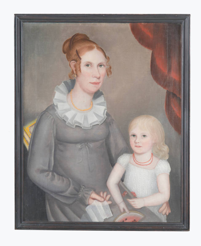 Ammi Phillips, (1788–1865), “Rhoda Goodrich (Mrs. William Northrop) Bentley and Daughter,” Leba…