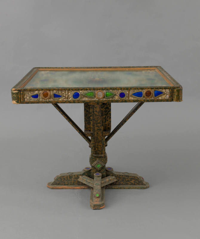 Simon Rodia, (1878-1965), “Table,” California, 1900 - 2000, Paint on wood with mixed media and …