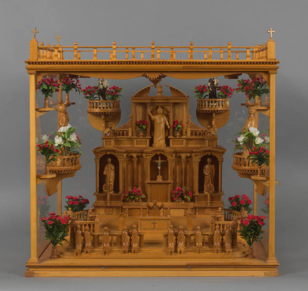 Leo F. Liedtke, (1902-1983), “Catholic Church Interior,” Utica, New York, 1990, Carved wood, pl…