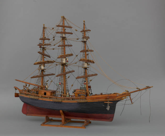 Artist unidentified, “Sailing Ship B.F. Packard,” Salem, Massachusetts, 1912–1918, Paint on woo…