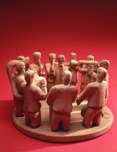 Concepcion Ocampo, “Village Band,” Tocuaro, Michoacan, Mexico, c. 1988, Wood and cotton string,…